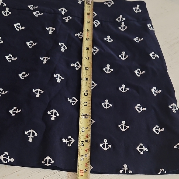 Charter Club Dark Blue Mini Skirt with Anchor Pattern  15x16 Stretches 18 Across - Picture 7 of 7